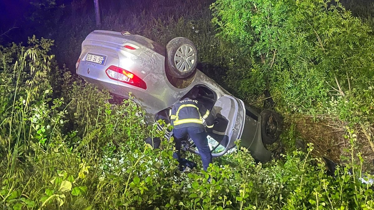 Samsun’da otomobil tarlaya uçtu: 1 yaralı